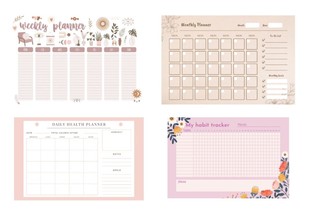 digital planner template on Canva