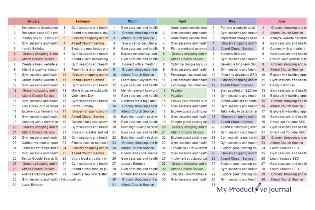 Ideal Year Trident Calendar System